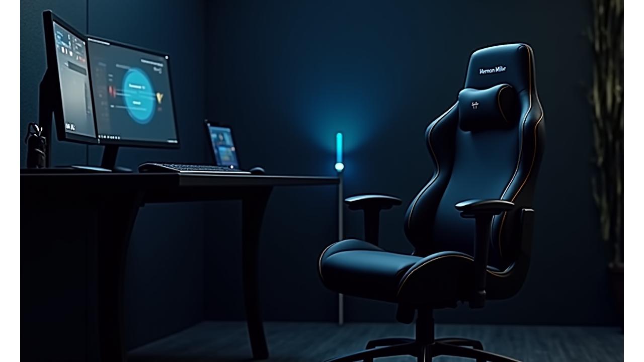 Ergonomik Herman Miller gaming koltuğu yakın çekim