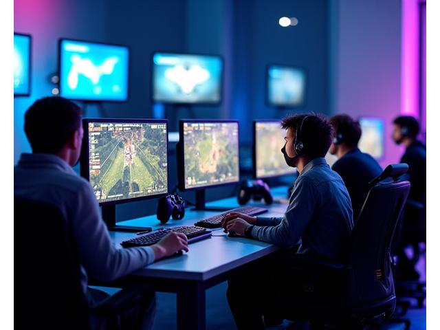 Konsol gaming bootcamp'inde eğitim alan oyuncular