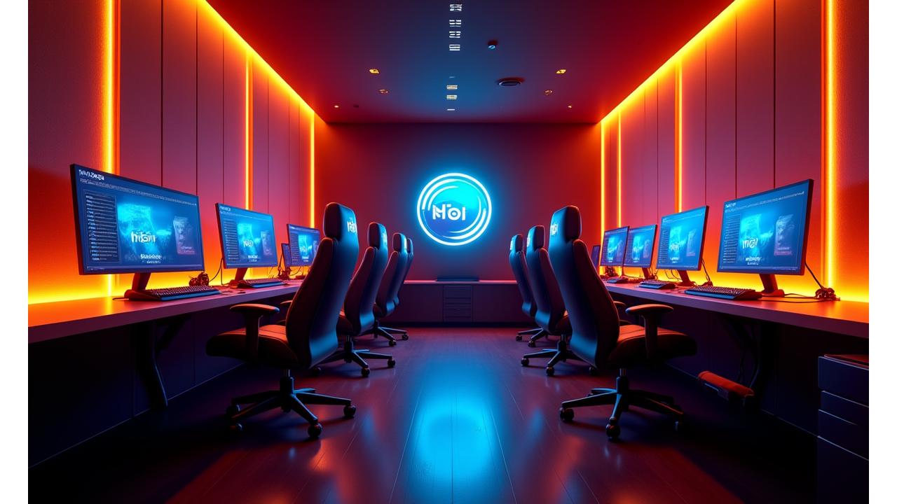 Nehir VIP Özel Gaming Odası İçi - Neon ışıklı, ergonomik sandalyelerle döşenmiş modern oyun kurulumu